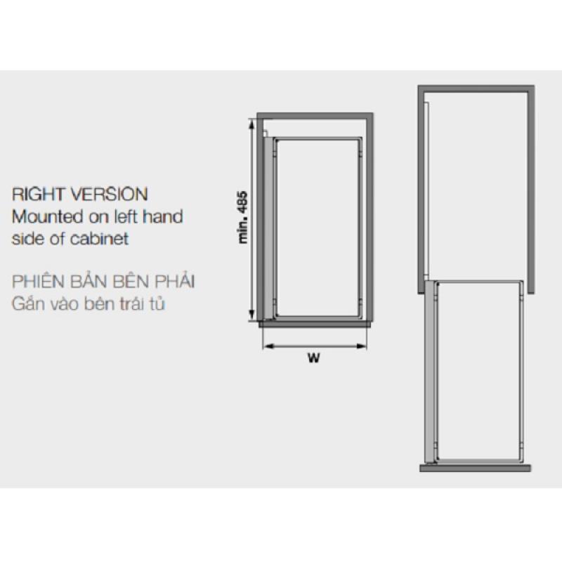 Bộ 2 rổ Arena Comfort II, 400mm, Hafele 545.53.764 mở phải 4 Bộ 2 rổ Arena Comfort II, 400mm, Hafele 545.53.764 mở phải