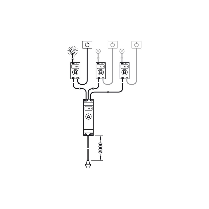 Bộ chia đèn Led 12V 3 ngõ ra Hafele 833.74.751 4 Bộ chia đèn Led 12V 3 ngõ ra Hafele 833.74.751