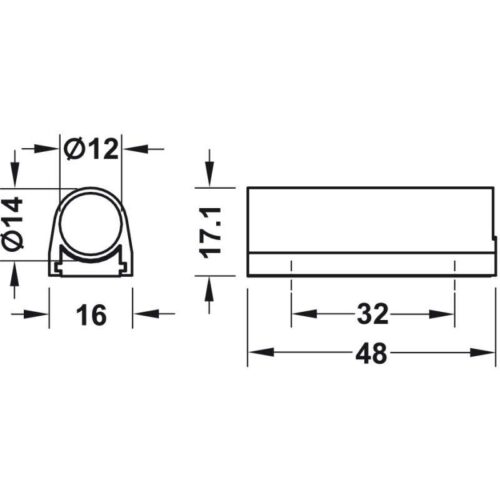 Đế dành cho công tắc lắp nổi Hafele 833.89.092 5 Kích thước của Đế dành cho công tắc lắp nổi Hafele 833.89.092