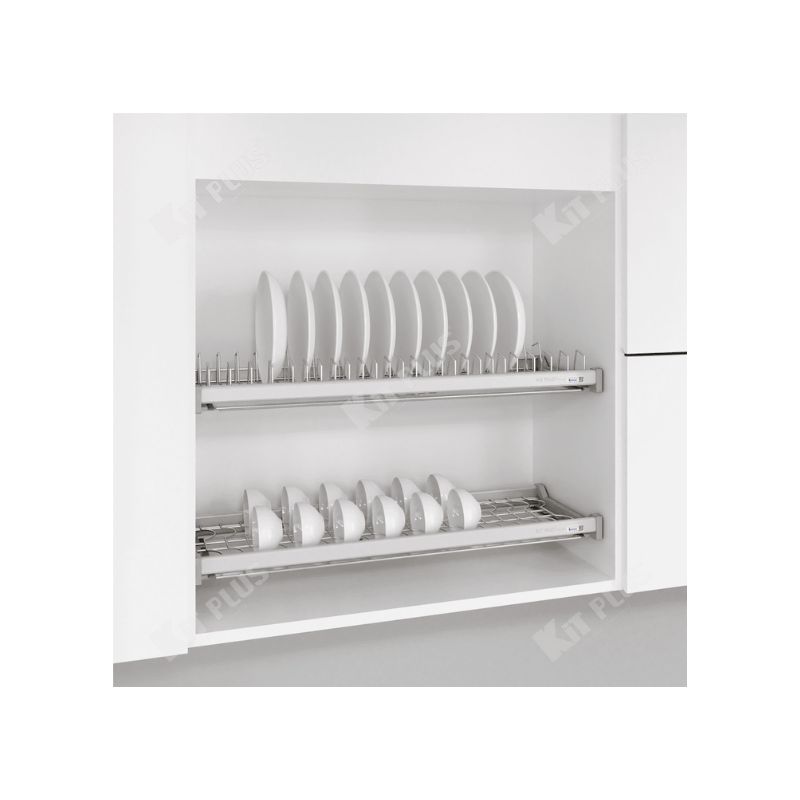 Giá bát cố định 2 tầng cao cấp, Inox mờ Kit Plus DK12C VIP.90 3 Giá bát cố định 2 tầng cao cấp, Inox mờ Kit Plus DK12C VIP.90