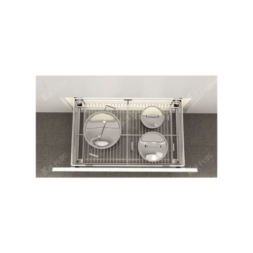 Giá xoong nồi nan tròn Inox mờ, ray giảm chấn Kit Plus DG80S 6 Giá xoong nồi nan tròn Inox mờ, ray giảm chấn Kit Plus DG80S