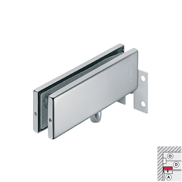 Kẹp kính trên khung gắn tường cho cửa 120kg inox bóng Hafele 981.00.666 3 Kẹp kính trên khung gắn tường cho cửa 120kg inox bóng Hafele 981.00.666