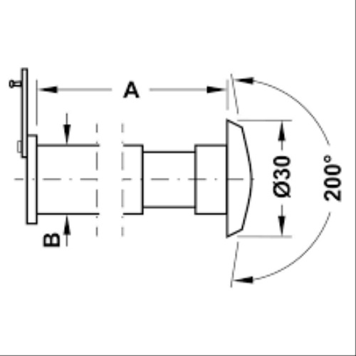 Mắt thần cho cửa gỗ Hafele 55-80mm 959.03.062 4 Kích thước của Mắt thần cho cửa gỗ Hafele 55-80mm 959.03.062