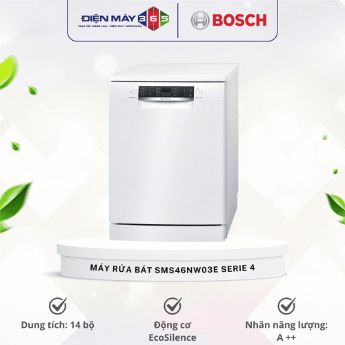 Máy rửa bát độc lập Bosch SMS46NW03E serie 4