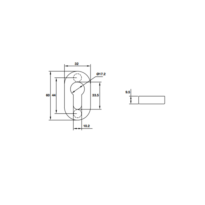 Nắp che ruột khóa Oval Hafele 902.52.294 4 Kích thước của Nắp che ruột khóa Oval Hafele 902.52.294