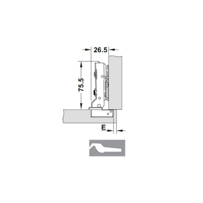 Bản lề Cucina Legato 334.00.062 mạ niken, sáng 4 Bản lề Cucina Legato 334.00.062 mạ niken, sáng