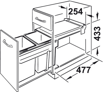Thùng rác đôi Hafele 502.72.761 2 x 15 lít 4 Thùng rác đôi Hafele 502.72.761 2 x 15 lít - Ảnh 2