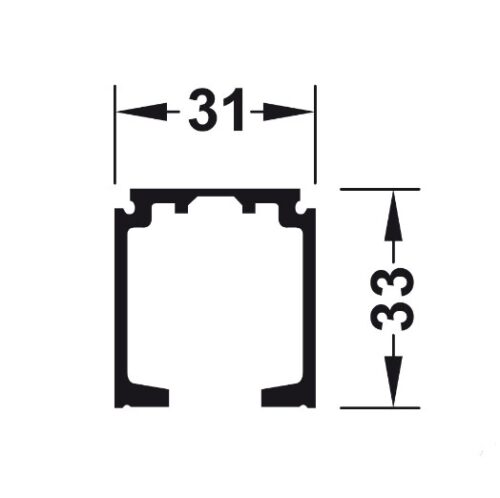 Ray trượt đơn 31 X 33mm Hafele 940.43.932 5 Kích thước của Ray trượt đơn 31 X 33mm Hafele 940.43.932