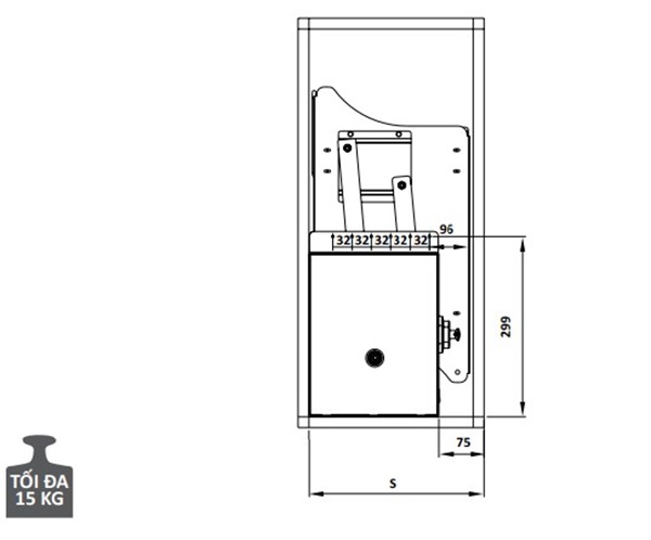 Rổ bát đĩa di động Cucina Lento 504.76.137 800mm Inox 304/ Xám 4 Kích thước của Rổ bát đĩa di động Cucina Lento 504.76.137 800mm Inox 304/ Xám