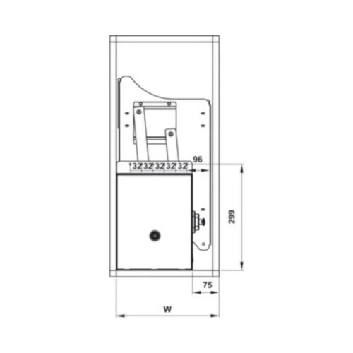 Rổ bát đĩa di động lướt tròn Lento Hafele 504.76.204 mạ chrome 5 Kích thước của Rổ bát đĩa di động lướt tròn Lento Hafele 504.76.204 mạ chrome
