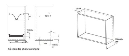 Rổ bát đĩa không khung Presto Hafele 544.40.027 Inox 304 5 Kích thước của Rổ bát đĩa không khung Presto Hafele 544.40.027 Inox 304