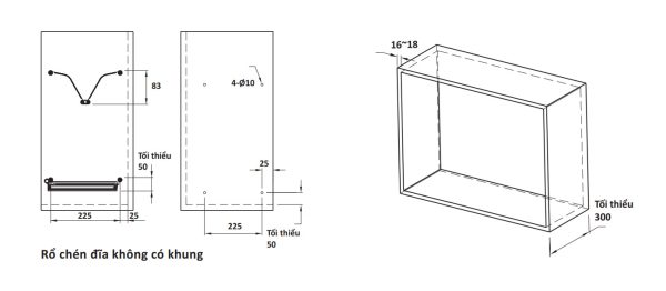 Rổ bát đĩa không khung Presto Hafele 544.40.027 Inox 304 4 Kích thước của Rổ bát đĩa không khung Presto Hafele 544.40.027 Inox 304