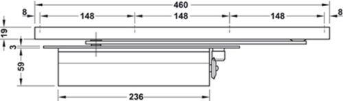 Tay đẩy hơi cùi chỏ âm 150Kg Hafele 931.84.006 5 Kích thước của Tay đẩy hơi cùi chỏ âm 150Kg Hafele 931.84.006