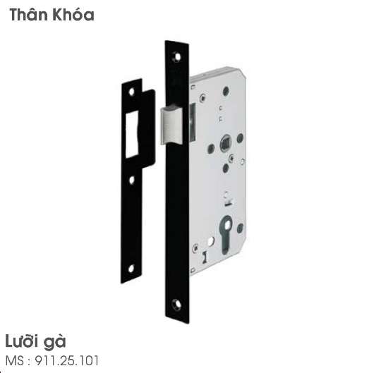 Thân khóa lưỡi gà C/C 72mm Hafele 911.25.101 3 Thân khóa lưỡi gà C/C 72mm Hafele 911.25.101