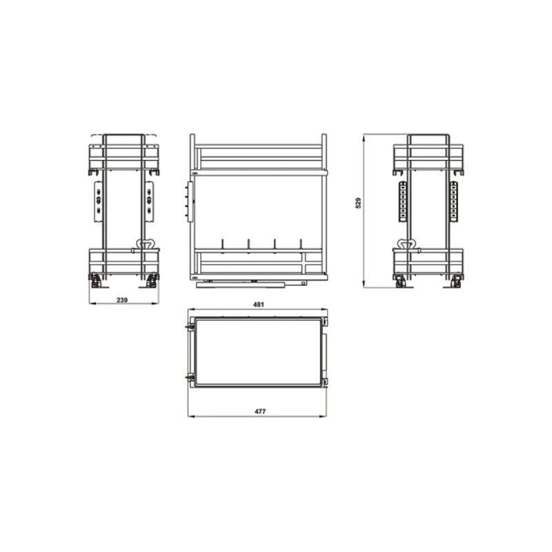 Bộ rổ gia vị Hafele Omero 549.20.825 400mm 6 Bộ rổ gia vị Hafele Omero 549.20.825 400mm