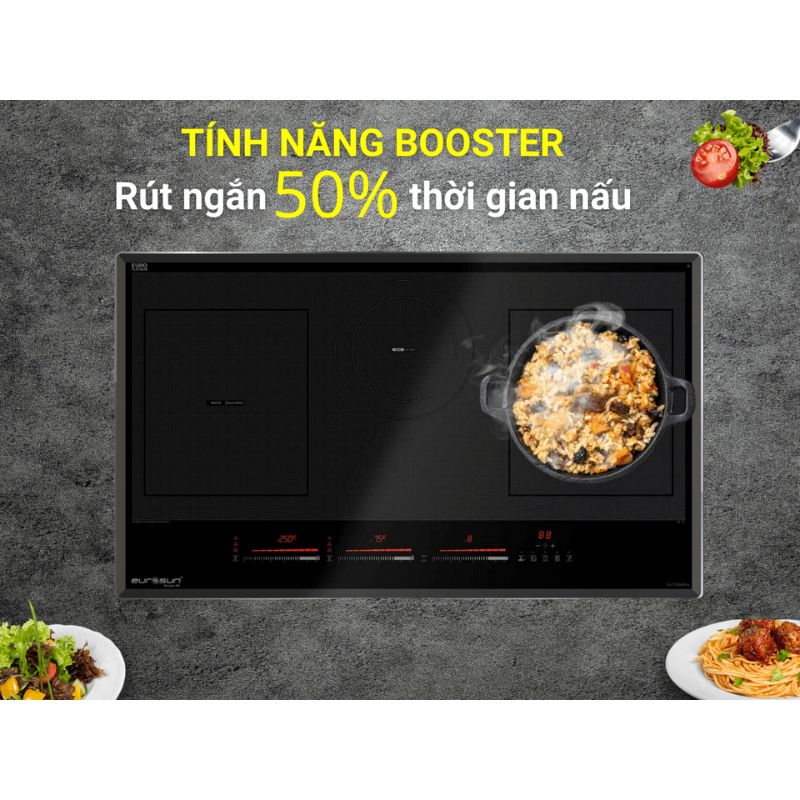 Bếp từ đôi Eurosun EU-TE398Pro lắp âm 8 Tính năng booster của bếp từ Eurosun EU-TE398Pro