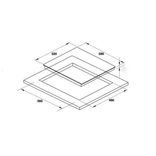 Bếp từ Hafele 3 vùng nấu HC-I6030B 536.61.831 lắp âm 7 Kích thước Bếp từ Hafele 3 vùng nấu HC-I6030B 536.61.831