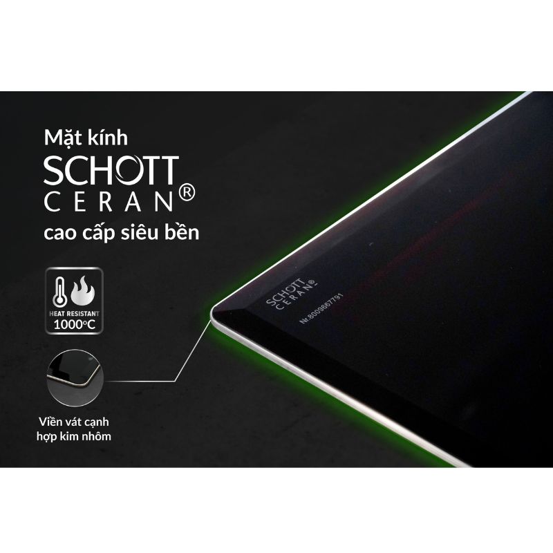 Bếp từ đôi Eurosun EU-T798Pro lắp âm 5 mặt kính Schott ceran của bếp từ Eurosun EU-T798Pro