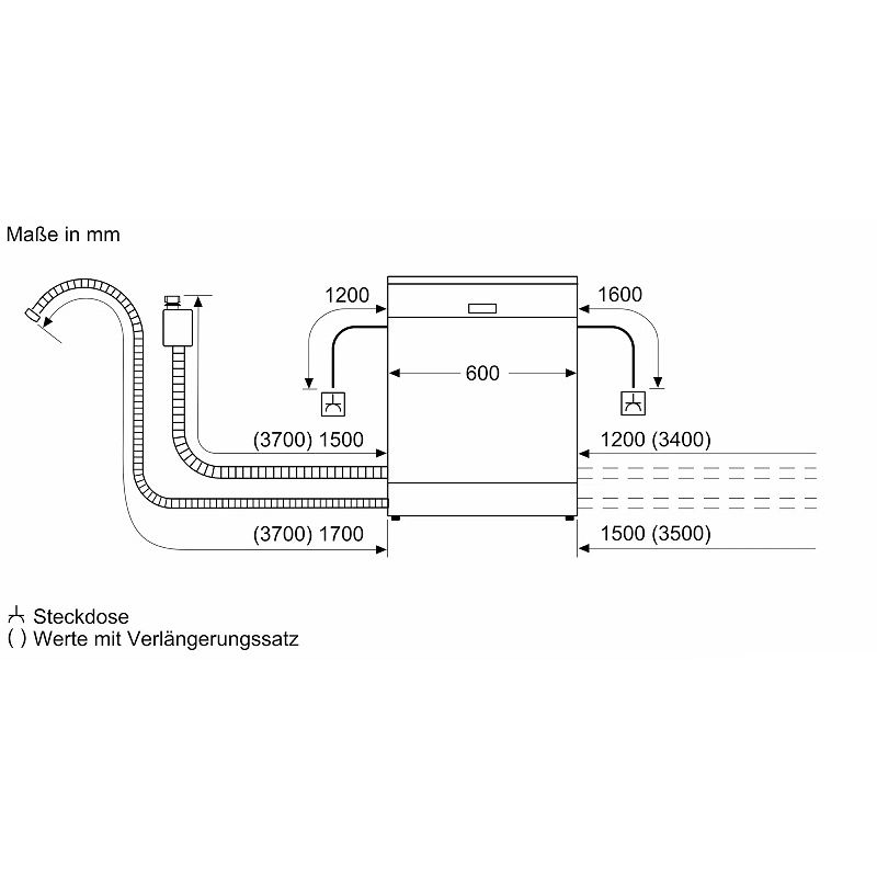 Máy rửa bát âm tủ Bosch SMV6ZCX16E Serie 6 11 Kích thước của máy rửa bát âm tủ Bosch SMV6ZCX16E Serie 6
