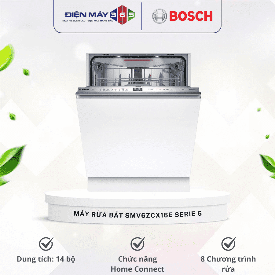 Máy rửa bát âm tủ Bosch SMV6ZCX16E Serie 6 3 Máy rửa bát âm tủ Bosch SMV6ZCX16E Serie 6
