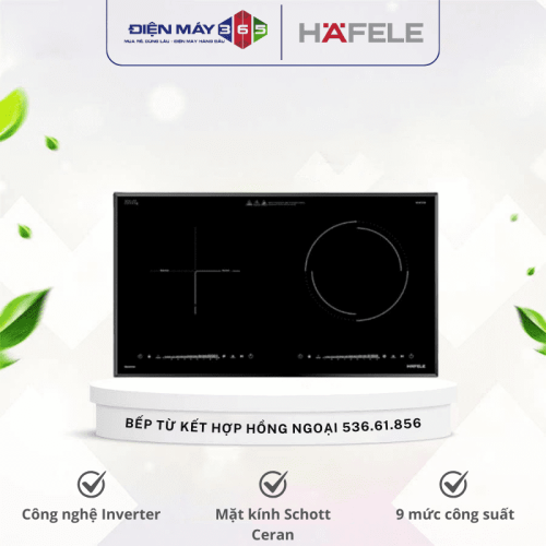 Bếp từ kết hợp hồng ngoại 2 vùng nấu Hafele HC-H7321B 536.61.856
