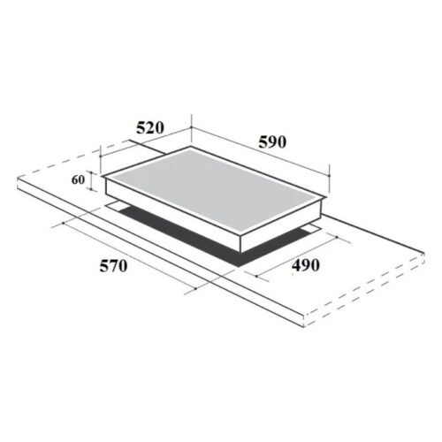 Bếp từ Canzy 3 vùng nấu CZ-TL67HA lắp âm 5 Kích thước lắp đặt bếp từ Canzy 3 vùng nấu CZ-TL67HA lắp âm