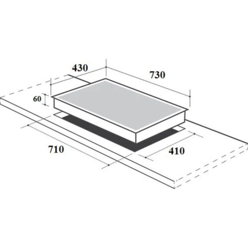 Bếp từ đôi Canzy CZ 989D-L lắp âm 5 Kích thước lắp đặt bếp từ đôi Canzy CZ 989D-L lắp âm