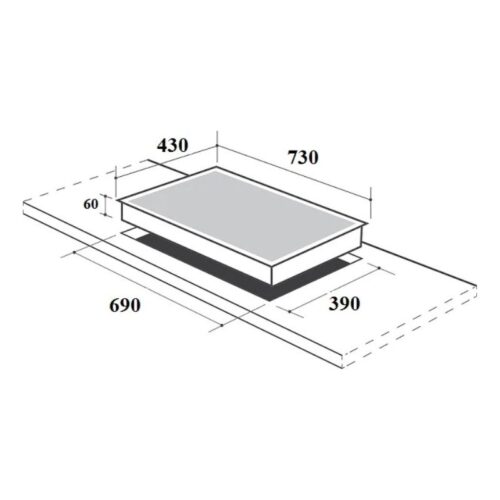 Bếp từ đôi Canzy CZ-MIX82T lắp âm 5 Kích thước lắp đặt bếp từ đôi Canzy CZ-MIX82T lắp âm
