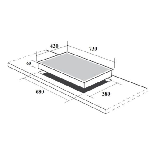 Bếp từ đôi Canzy CZ-ML86A lắp âm 5 Kích thước lắp đặt bếp từ đôi Canzy CZ-ML86A lắp âm