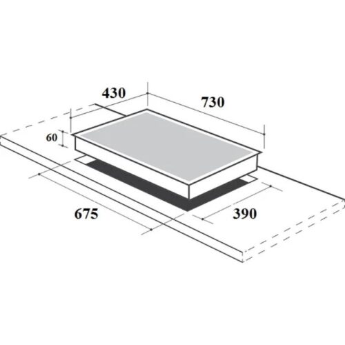 Bếp từ đôi Canzy CZ-ML757I lắp âm 7 Kích thước bếp từ đôi Canzy CZ-ML757I lắp âm