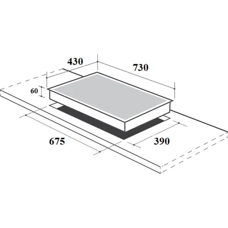 Kích thước bếp từ đôi Canzy CZ-ML757I lắp âm Kích thước bếp từ đôi Canzy CZ-ML757I lắp âm