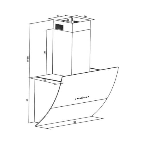 Máy hút mùi áp tường Canzy CZ 2890GH 6 Kích thước máy hút mùi áp tường Canzy CZ 2890GH