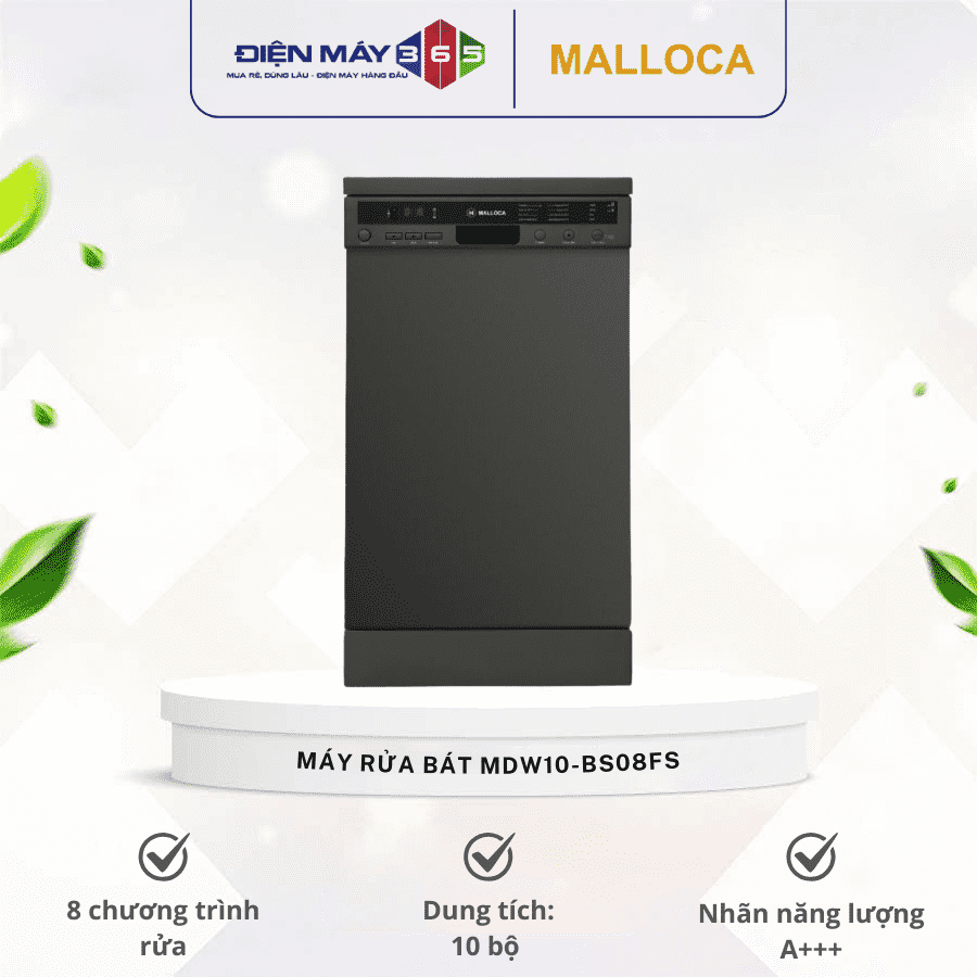 Máy rửa bát độc lập Malloca MDW10-BS08FS 3 Máy rửa bát độc lập Malloca MDW10-BS08FS