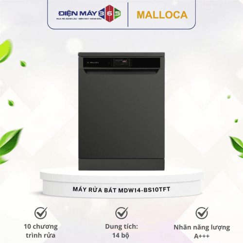 Máy rửa bát độc lập Malloca MDW14-BS10TFT
