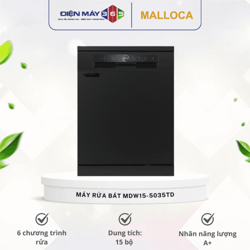 Máy rửa bát độc lập Malloca MDW15-5035TD
