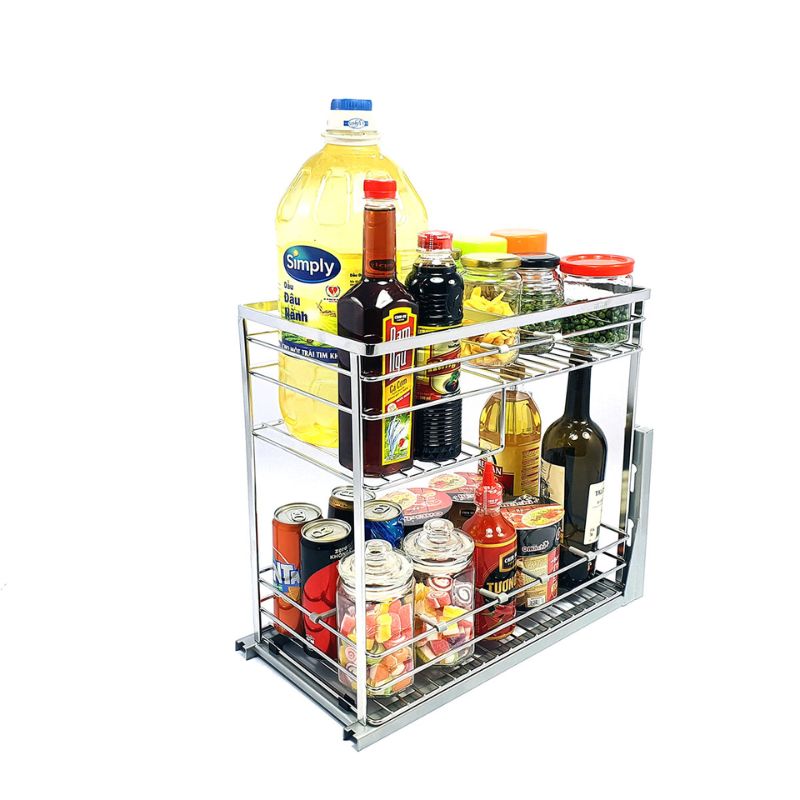 Giá gia vị inox 304 nan dẹt BossEU BS130G 4 Hình ảnh giá gia vị inox 304 nan dẹt BossEU BS130G