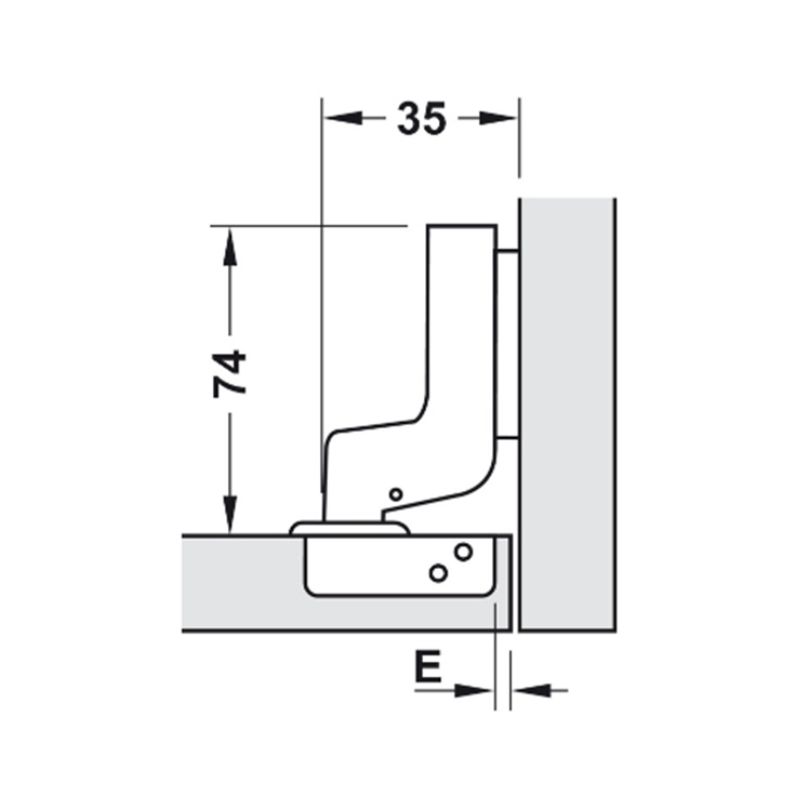 Bản lề lọt lòng Metalla SM 110° giảm chấn Hafele 315.06.752 5 Kích thước bản lề lọt lòng Metalla SM 110° giảm chấn Hafele 315.06.752