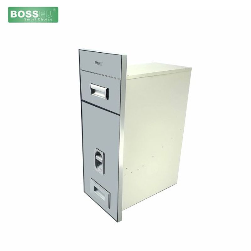 Thùng gạo gương nút nhấn BossEU BS300 Silver 3 Thùng gạo gương nút nhấn BossEU BS300 Silver