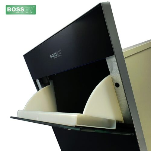 Thùng gạo gương nút nhấn BossEU BS250 Black 8 Vị trí đổ gạo thùng gạo gương nút nhấn BossEU BS250 Black