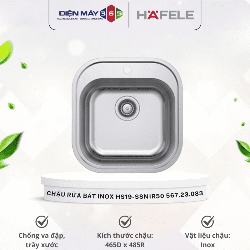Chậu rửa bát inox Hafele HS19-SSN1R50 567.23.083 3 Chậu rửa bát inox Hafele HS19-SSN1R50 567.23.083