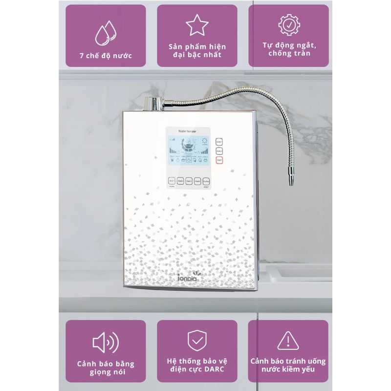 Máy lọc nước ion kiềm Ionpia ION 7300 5 Cấu tạo máy lọc nước ion kiềm Ionpia ION 7300