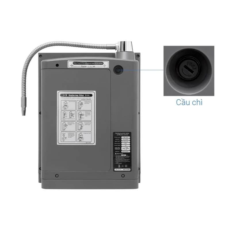 Máy lọc nước ion kiềm IONPIA 5200 4 Đằng sau máy lọc nước ion kiềm IONPIA 5200