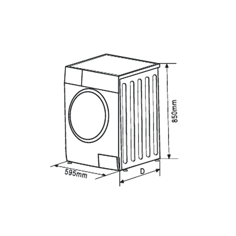 Máy giặt Brandt 12kg WFB124QWA cửa trước 5 Kích thước máy giặt Brandt 12kg WFB124QWA cửa trước
