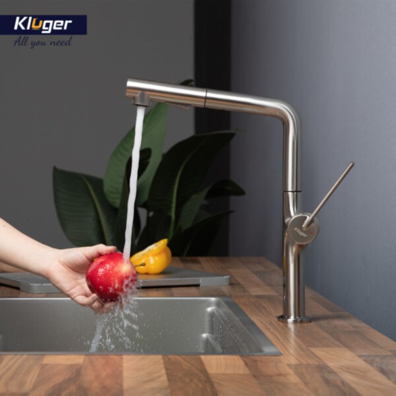 Vòi rửa bát nóng lạnh Kluger KLF0001S có dây rút 4 Ảnh vòi rửa bát nóng lạnh Kluger KLF0001S có dây rút