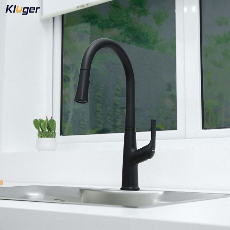 Vòi rửa bát nóng lạnh Kluger KLF0002B có dây rút 4 Ảnh vòi rửa bát nóng lạnh Kluger KLF0002B có dây rút