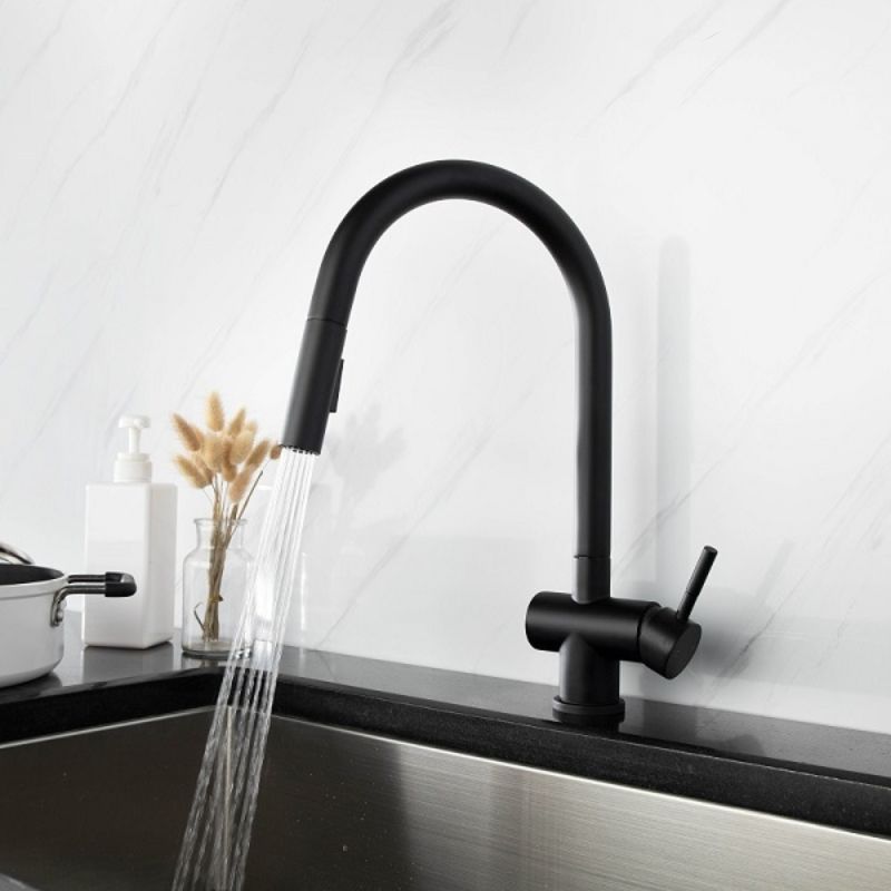 Vòi rửa bát nóng lạnh Kluger KLF0008B có dây rút 4 Ảnh vòi rửa bát nóng lạnh Kluger KLF0008B có dây rút
