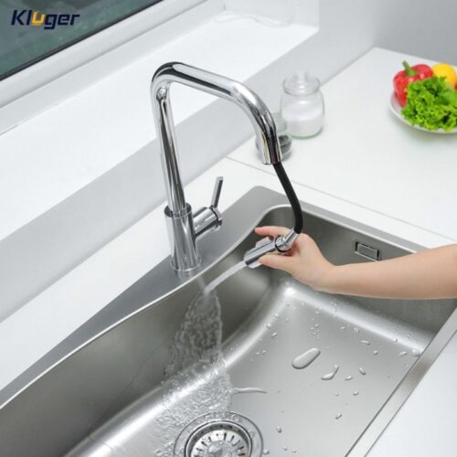 Vòi rửa bát nóng lạnh Kluger KLF0011C có dây rút 8 Hình ảnh vòi rửa bát nóng lạnh Kluger KLF0011C có dây rút