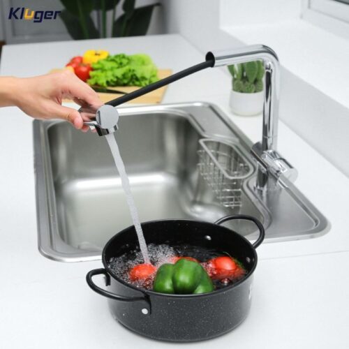 Vòi rửa bát nóng lạnh Kluger KLF0013C có dây rút 8 Hình ảnh vòi rửa bát nóng lạnh Kluger KLF0013C có dây rút