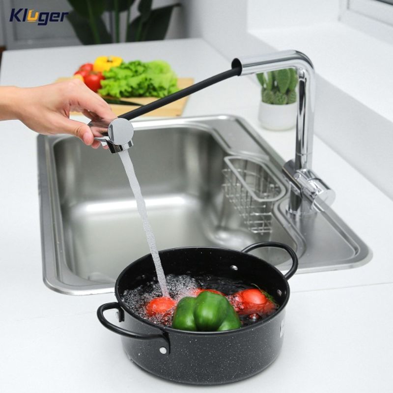 Vòi rửa bát nóng lạnh Kluger KLF0013C có dây rút 5 Hình ảnh vòi rửa bát nóng lạnh Kluger KLF0013C có dây rút