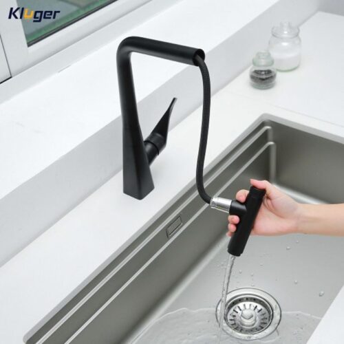 Vòi rửa bát nóng lạnh Kluger KLF0016B có dây rút 8 Hình ảnh vòi rửa bát nóng lạnh Kluger KLF0016B có dây rút